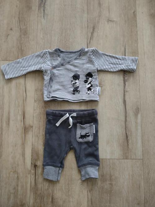 Prachtig grijs wit Jip en Janneke setje Hema, 50. Overslag., Kinderen en Baby's, Babykleding | Maat 50, Zo goed als nieuw, Jongetje of Meisje