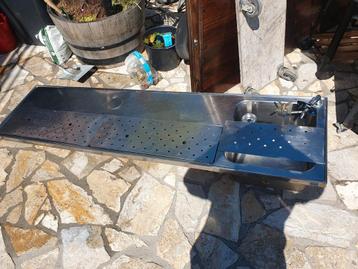 Rvs Horeca lekbak / glazenspoelbak 200 x 50 cm beschikbaar voor biedingen