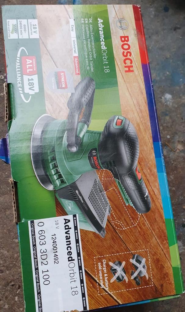 Bosch AdvancedOrbit 18 Excentrische Schuurmachine, Doe-het-zelf en Verbouw, Gereedschap | Schuurmachines, Zo goed als nieuw, Excentrische schuurmachine