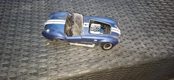 Cabrio Blauwe Shelby Cobra, Hobby en Vrije tijd, Modelauto's | 1:18, Gebruikt, Auto, Ophalen of Verzenden