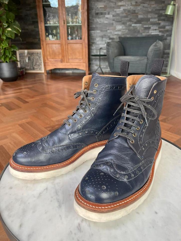 Grenson Fred wedge boot, Kleding | Heren, Schoenen, Zo goed als nieuw, Boots, Blauw, Ophalen of Verzenden