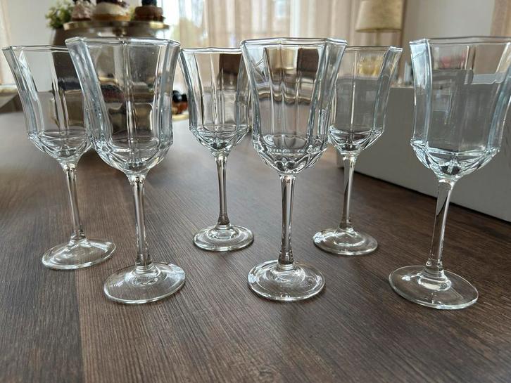 6 Vintage Luminarc Octime Wijnglazen, Antiek en Kunst, Antiek | Glas en Kristal, Ophalen of Verzenden