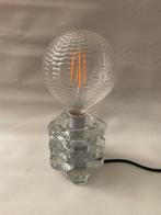 Retro/60s Peill & Putzler tafellamp "Ice Cube" incl lichtbol, Huis en Inrichting, Lampen | Tafellampen, Minder dan 50 cm, Glas