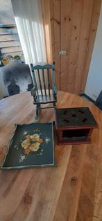 mooi beschilderde  stoeltje/stoof en dienblad, Ophalen of Verzenden