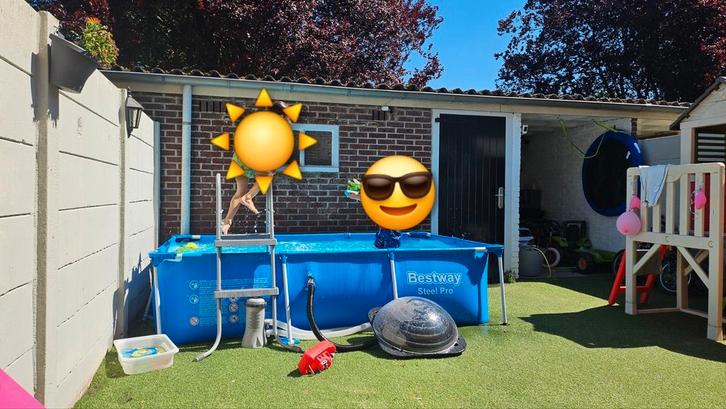 Bestway Steel Pro 2,56 x 1,70 m – compleet pakket!, Tuin en Terras, Zwembaden, Gebruikt, Opzetzwembad, Minder dan 80 cm, 200 tot 400 cm