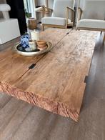 Robuuste salontafels - 136x40x36 - industrieel / teak, Ophalen, Minder dan 50 cm, 100 tot 150 cm, Teakhout