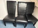 Zwarte stoelen - set van 6, Ophalen, Drie, Zwart, Leer