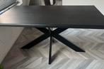 Zwarte houten eettafel met boomstam effect - 160x90cm, Ophalen, Gebruikt, 50 tot 100 cm, 150 tot 200 cm