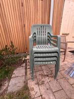 Gratis 4 Tuinstoelen, Tuin en Terras, Tuinstoelen, Ophalen, Gebruikt, Plastic, Stapelbaar