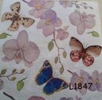 Servetten decoupage/bullet journal – orchidee vlinders L1847, Verzenden, Nieuw, Materiaal