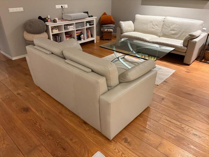 Leren bankenset 2,5-zits + 2-zits echt leer, topconditie!, Huis en Inrichting, Banken | Bankstellen, Gebruikt, Rechte bank, Driepersoons