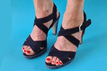 Sjieke Feestelijke Leren MANFIELD Sandalen M39 met Hoge Hak beschikbaar voor biedingen
