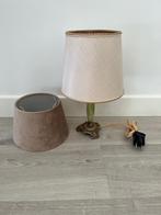 Vintage tafellamp met 2 lampenkappen, Huis en Inrichting, Lampen | Tafellampen, Ophalen of Verzenden, Gebruikt, Minder dan 50 cm