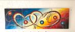 Abstract Drieluik Schilderij Gesigneerd - Kleurrijk Kunstwer, Ophalen