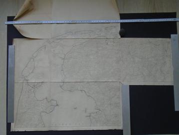 Stafkaart Zuiderzee Wadden topografische kaart 1903 antiek  beschikbaar voor biedingen