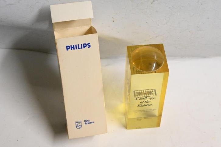 chip in resin acryl philips data systems 1979, Verzamelen, Merken en Reclamevoorwerpen, Zo goed als nieuw, Overige typen, Ophalen of Verzenden
