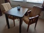 Kleine tafel met twee stoelen, Huis en Inrichting, Tafelonderdelen, 50 tot 100 cm, Gebruikt, Rechthoekig, Eikenhout