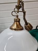 Hanglamp messing wit glas uittrekbaar, Huis en Inrichting, Lampen | Hanglampen, Ophalen of Verzenden, 'T Olde Gre-j, Info@toldegrej.nl