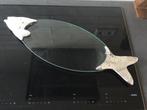 Verzilverde visschaal met glazen plaat BMFN jaren ‘70., Huis en Inrichting, Ophalen of Verzenden, Gebruikt