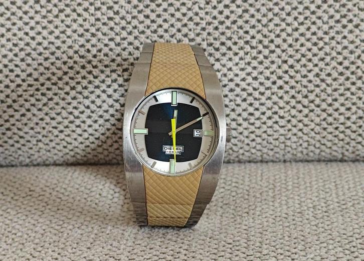 Diesel heren horloge, Sieraden, Tassen en Uiterlijk, Horloges | Heren, Gebruikt, Polshorloge, Overige merken, Staal, Staal, Ophalen of Verzenden