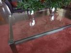 Glazen salon tafel 160 -120 metalen frame €175,00, Ophalen, 50 tot 100 cm, 150 tot 200 cm, Minder dan 50 cm