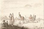 Zwolle Gerrit Grasorp Winterscene met arreslee 2e helft 18e, Ophalen of Verzenden, 1980 tot heden, Ongelopen, Overijssel
