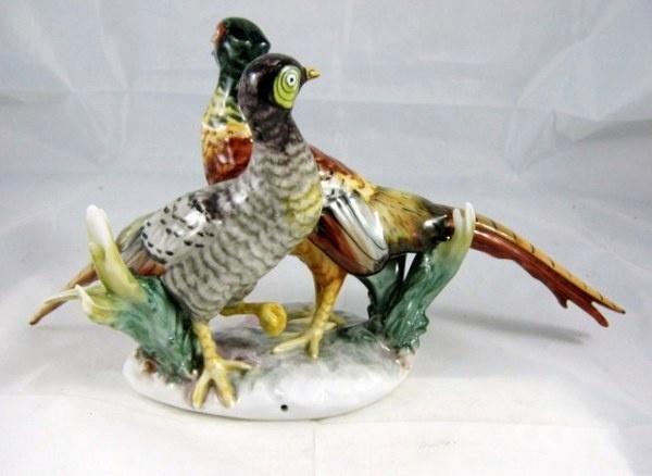 Cluj-Napoca - Prachtig fazantenpaartje (7382), Verzamelen, Beelden en Beeldjes, Zo goed als nieuw, Dier, Ophalen