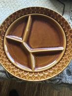 6 fondue borden  3 groen 3 bruin, Huis en Inrichting, Keuken | Servies, Ophalen, Zo goed als nieuw, Bord(en), Overige stijlen