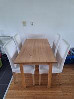 IKEA NORDEN tafel + 4 stoelen – €75 – massief hout, Huis en Inrichting, Tafels | Eettafels, Ophalen, Gebruikt, 100 tot 150 cm