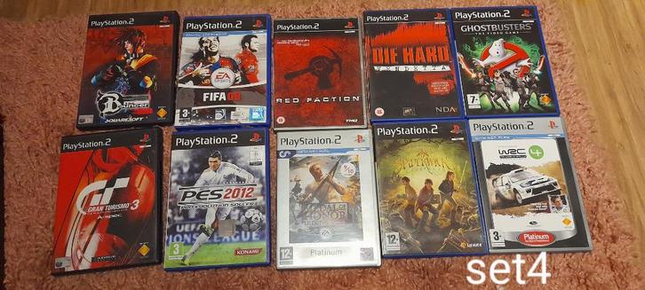 PS2 met remote, memory card, kabels7games set 4, Spelcomputers en Games, Games | Sony PlayStation 2, Gebruikt, Overige genres
