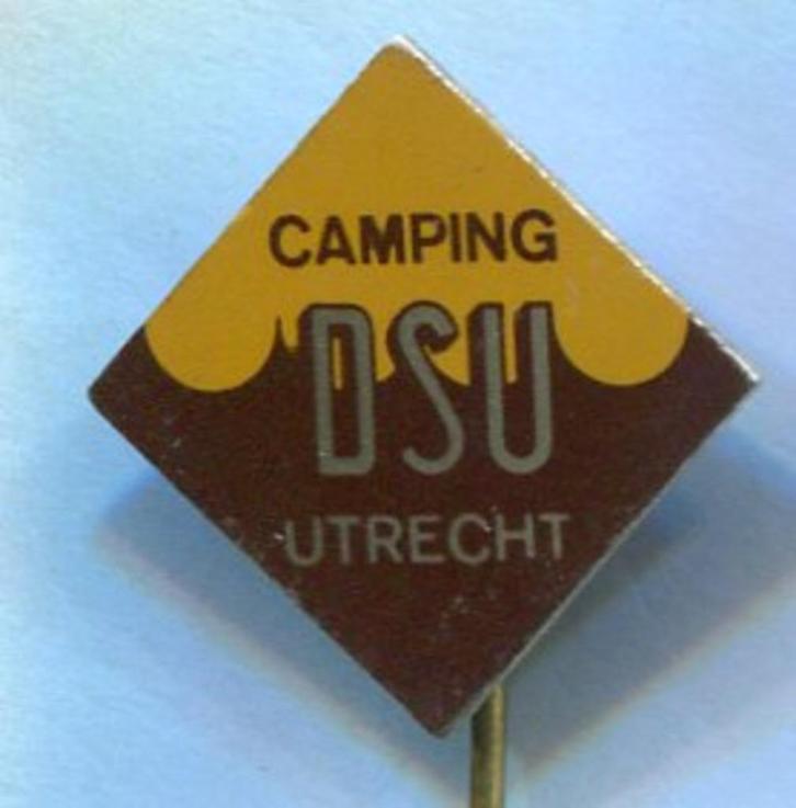 Camping DSU Utrecht blik speldje ( P_021 ), Verzamelen, Speldjes, Pins en Buttons, Zo goed als nieuw, Speldje of Pin, Merk, Verzenden