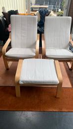 Gebruikte IKEA stoelen met voetenbankje, Huis en Inrichting, Stoelen, Twee, Gebruikt, Ophalen of Verzenden, IKEA