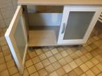 Wastafelonderkast creme/wit met melkglas, Huis en Inrichting, Badkamer | Badkamermeubels, Ophalen, Minder dan 50 cm, Zo goed als nieuw