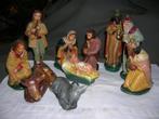 oude kerststal figuurtjes 10 delig, Ophalen of Verzenden