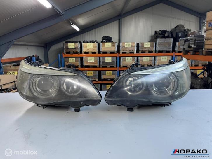 Koplampen set BMW E60 xenon met bochtverlichting (origineel), Auto-onderdelen, Verlichting, Gebruikt, Ophalen of Verzenden