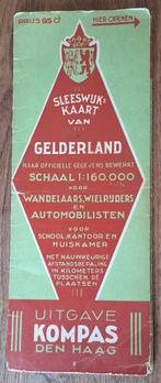 Sleeswijk's kaart van Gelderland - vintage, Boeken, Atlassen en Landkaarten, Gelezen, Ophalen of Verzenden, Landkaart, 1800 tot 2000