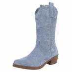 Dames cowboy western laarzen denim blauw 36 37 38 39 40 41, Ophalen of Verzenden, Nieuw, Blauw, Hoge laarzen