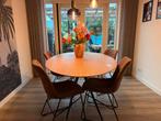 Eiken eettafel Ferris met spinpoot, Ophalen, 100 tot 150 cm, Eikenhout, 200 cm of meer