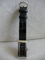 SOLID Timewear horloge met zwart slangenleren bandje, Gebruikt, Leer, Ophalen of Verzenden, Zwart