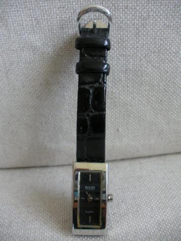 SOLID Timewear horloge met zwart slangenleren bandje
