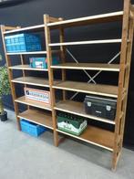 Houten stellingkast / stelling / opbergrek 205x40x209cm, Met plank(en), Gebruikt, Bruynzeel, 200 cm of meer