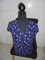 Blauw tuniekje met vogelprint maat 42 C&A, Blauw, Maat 42/44 (L), Ophalen of Verzenden, Zo goed als nieuw