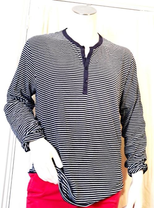 SCOTCH & SODA 🧐 streepjes t shirt lange mouwen mt 2xl, Kleding | Heren, T-shirts, Zo goed als nieuw, Overige maten, Blauw, Verzenden