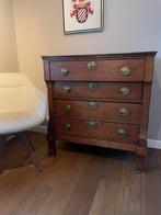 Eiken commode met 4 lades en messing beslag, Antiek en Kunst, Ophalen