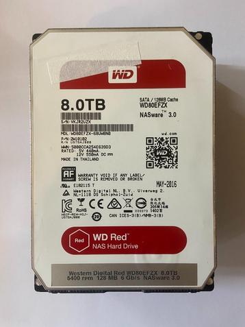 WD Red 8tb NAS HDD - WD80EFZX - meerdere stuks beschikbaar voor biedingen