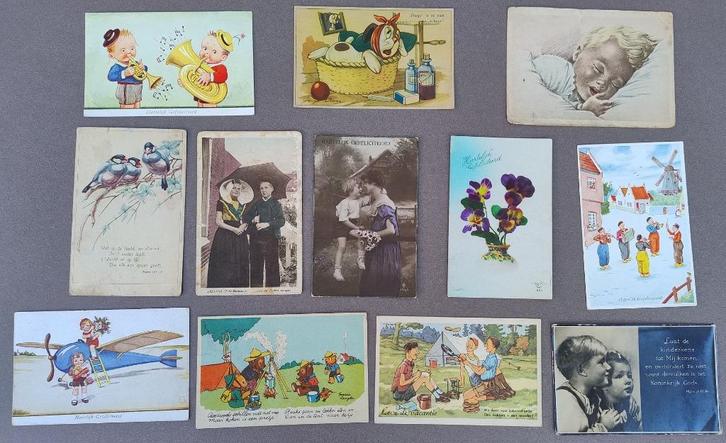 12x oude KINDER ansichtkaarten aan JAN VAN DALEN, Verzamelen, Ansichtkaarten | Themakaarten, Gelopen, 1940 tot 1960, Kinderen