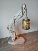 Landelijk tafellampje van drijfhout, 50 tot 75 cm, Stoer sober robuust landelijk drijfhout, Nieuw, Ophalen of Verzenden