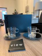 Nespresso View espresso- & lungoglazen met schotel, Nieuw, Ophalen of Verzenden, Glas, Effen