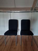 2 stoelen met zwarte bekleding, Ophalen, Gebruikt, Twee, Zwart