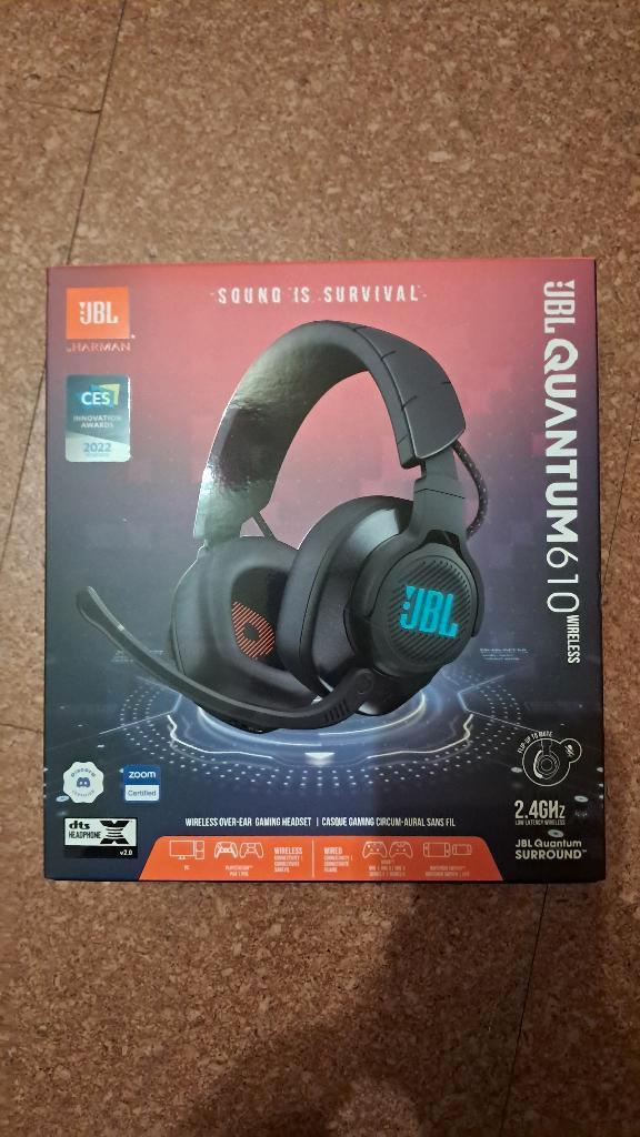 JBL Quantum 610 Wireless, Computers en Software, Headsets, Nieuw, On-ear, Draadloos, Gaming headset, Inklapbare microfoon, Mute-functie